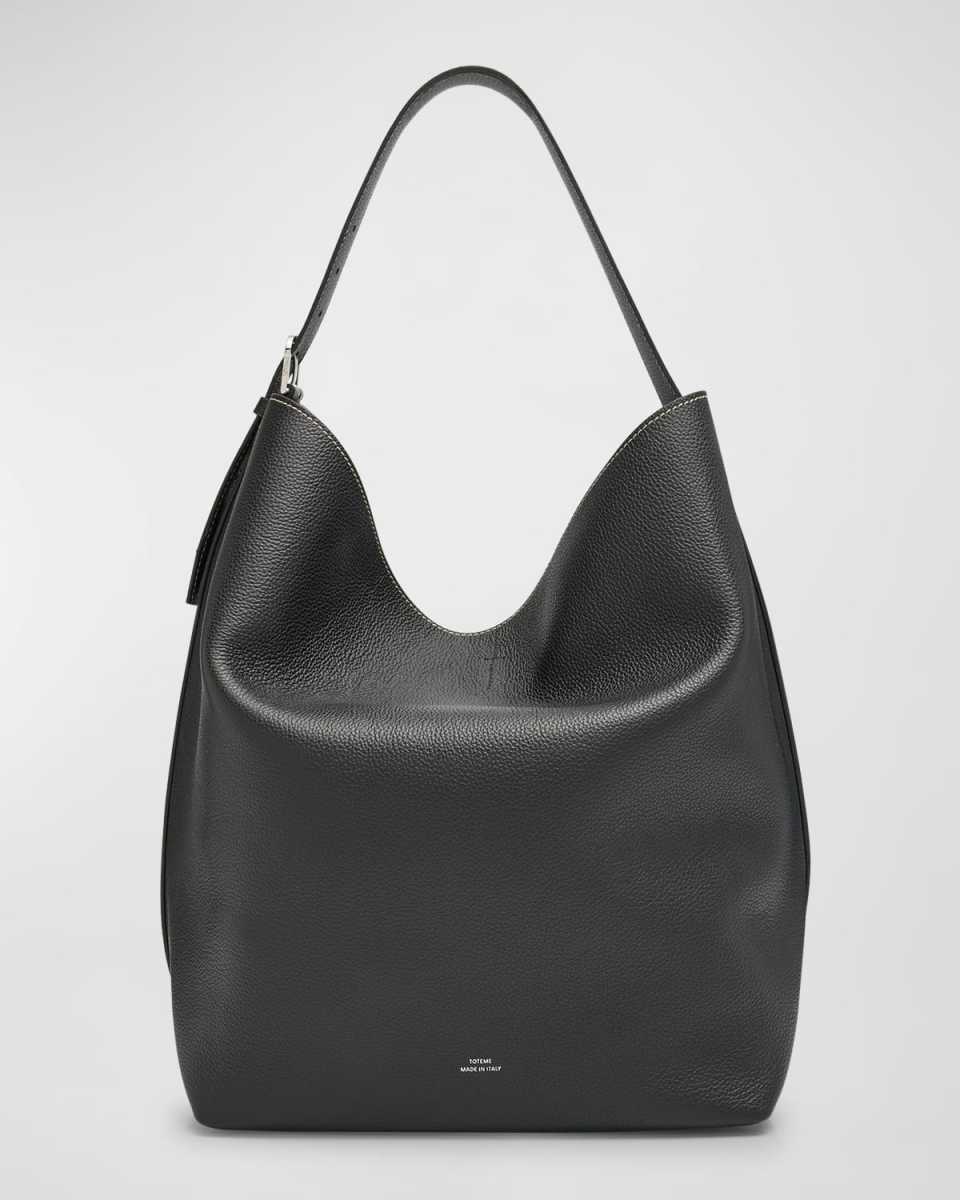 Belted Leather Tote Bag